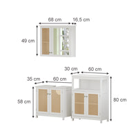 Vicco Set di mobili da bagno Bianco 3 pezzi