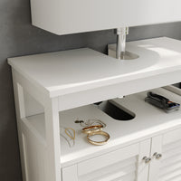 Vicco Mobile sottolavabo per bagno Bianco 60 x 60 cm con 2 ante e vano a giorno