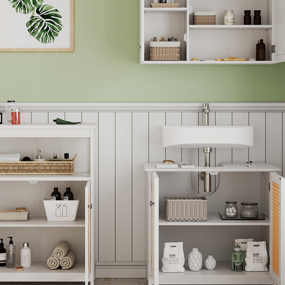 Vicco Set di mobili da bagno Bianco 3 pezzi