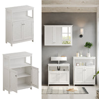 Vicco Mobiletto bagno Bianco 60 x 80 cm con ante e vano a giorno