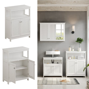 Vicco Mobiletto bagno Bianco 60 x 80 cm con ante e vano a giorno