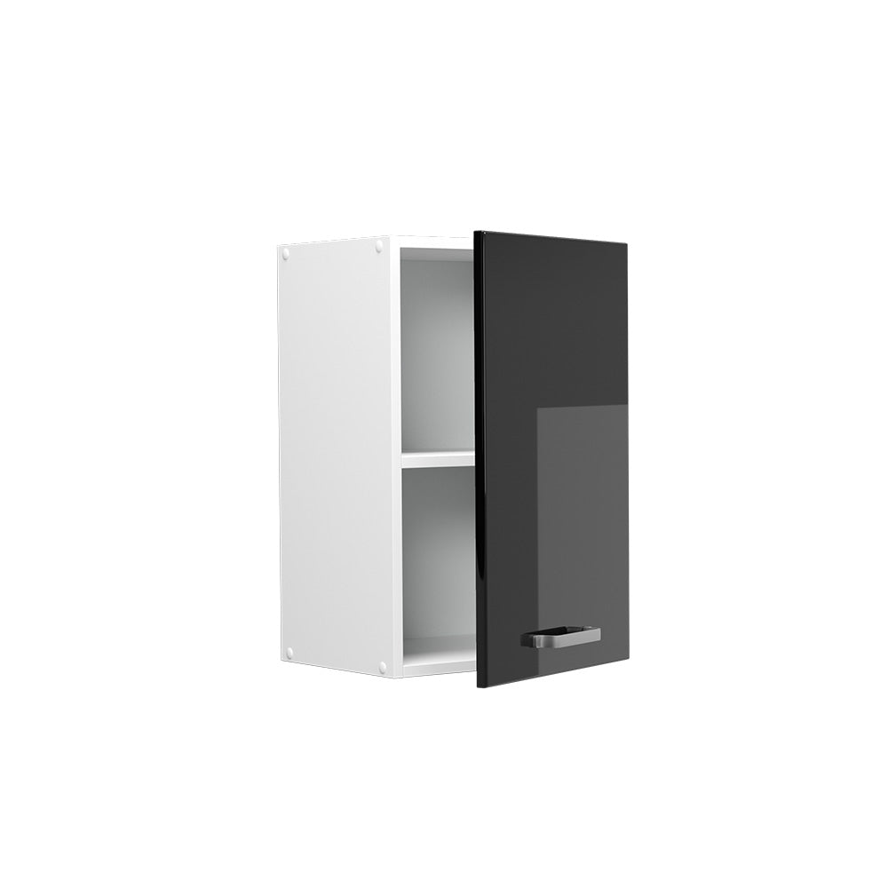 Vicco Pensile universale Nero lucido 40 cm con ripiani aperti