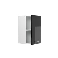 Vicco Pensile universale Nero lucido 40 cm con ripiani aperti