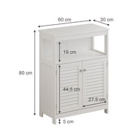 Vicco Mobiletto bagno Bianco 60 x 80 cm con ante e vano a giorno