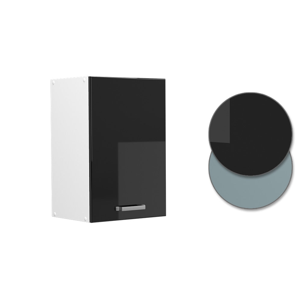 Vicco Pensile universale Nero lucido 40 cm con ripiani aperti