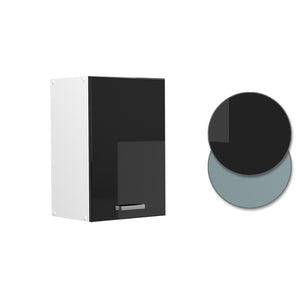 Vicco Pensile universale Nero lucido 40 cm con ripiani aperti