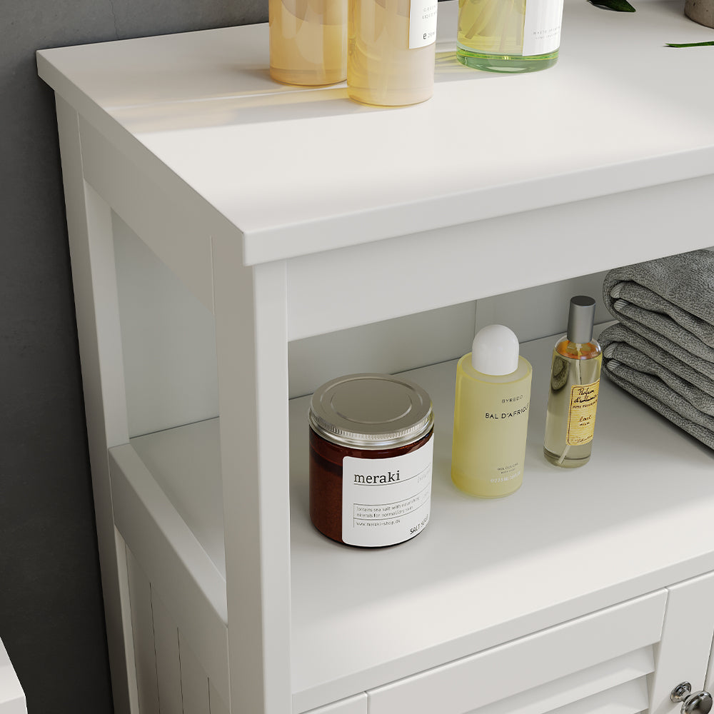 Vicco Mobiletto bagno Bianco 60 x 80 cm con ante e vano a giorno