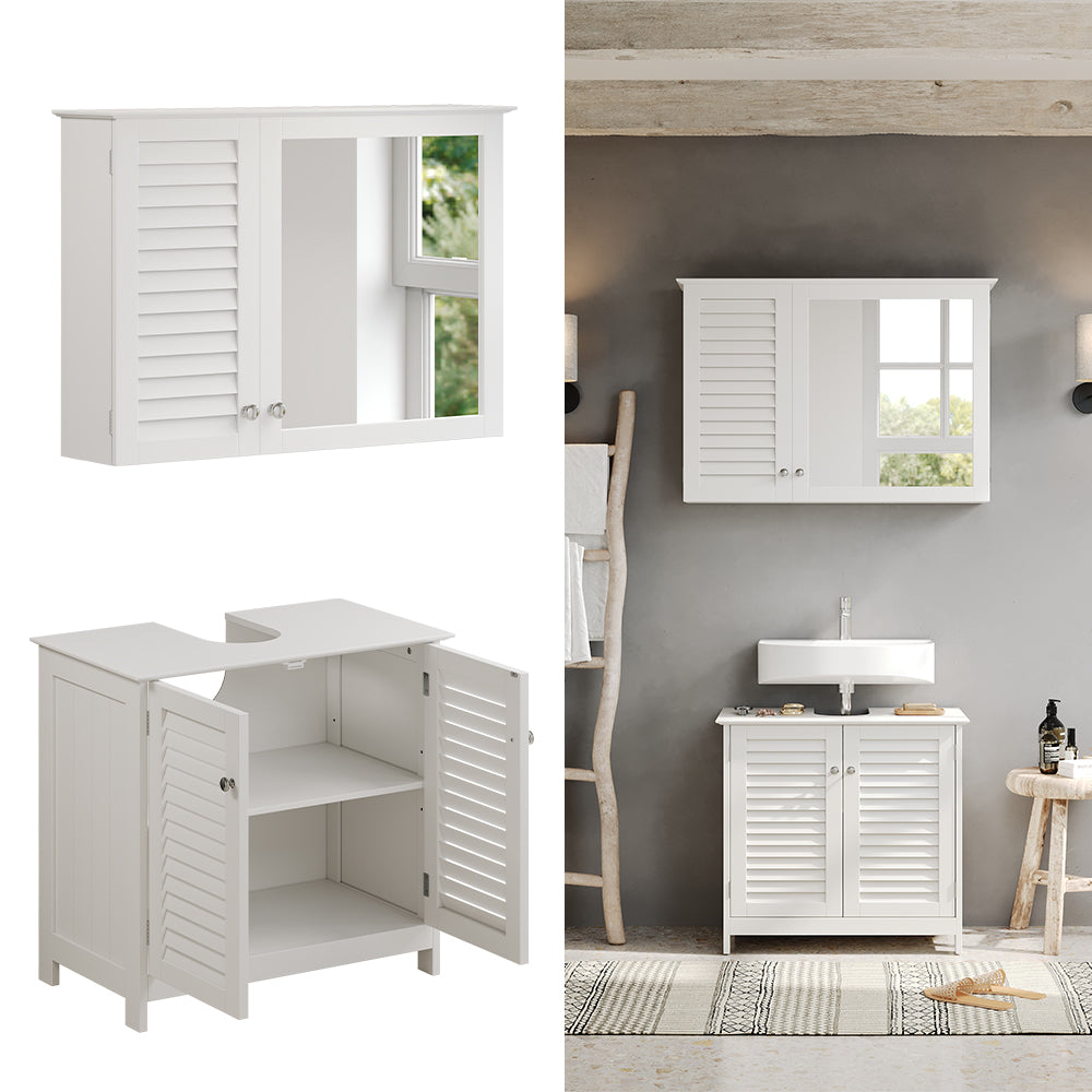 Vicco Set di mobili da bagno Bianco 2 parti