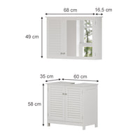 Vicco Set di mobili da bagno Bianco 2 parti