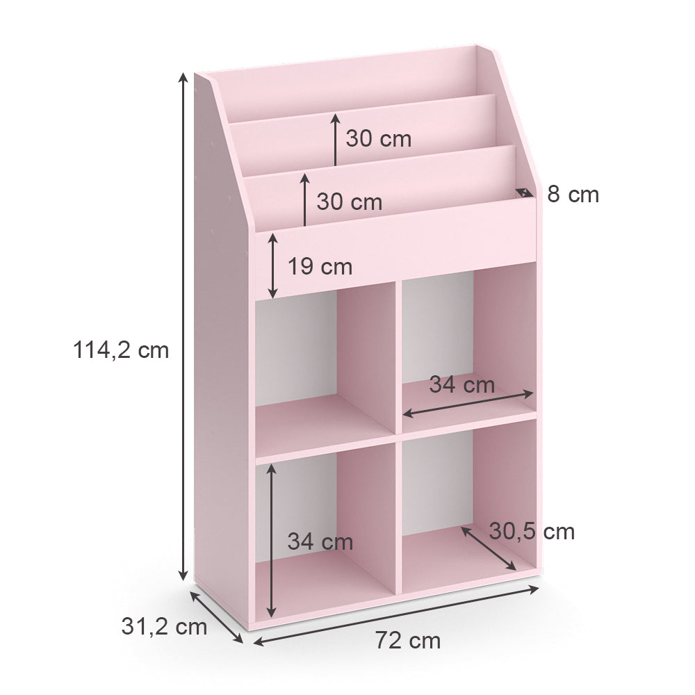 Vicco Libreria bambini rosa 72 x 114.2 cm Senza box pieghevole