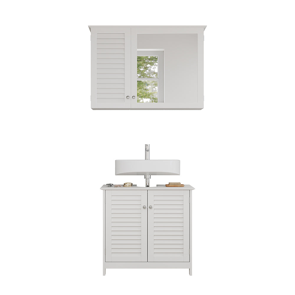 Vicco Set di mobili da bagno Bianco 2 parti