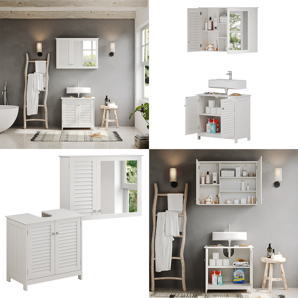 Vicco Set di mobili da bagno Bianco 2 parti