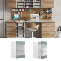 Vicco Pensile universale Grigio-blu 40 cm con anta in vetro