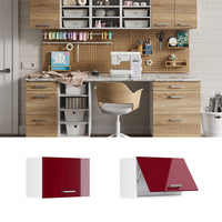 Vicco Pensile universale Rosso bordeaux lucido 60 cm con porta a ribalta