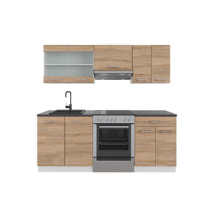 Vicco Cucina componibile Sonoma/Bianco 200 cm , PL Antracite