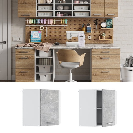 Vicco Pensile universale Calcestruzzo 57 cm Pensile ad angolo con anta