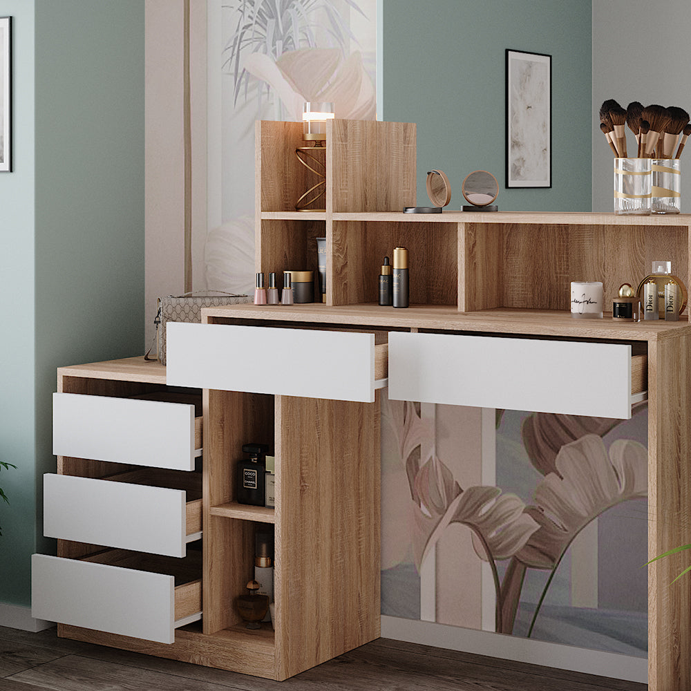 Vicco Tavolo da toeletta Bianco/Sonoma 139.8 cm