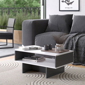 Vicco Tavolino da salotto Bianco/antracite 80 x 46,2 cm con 1 ripiano