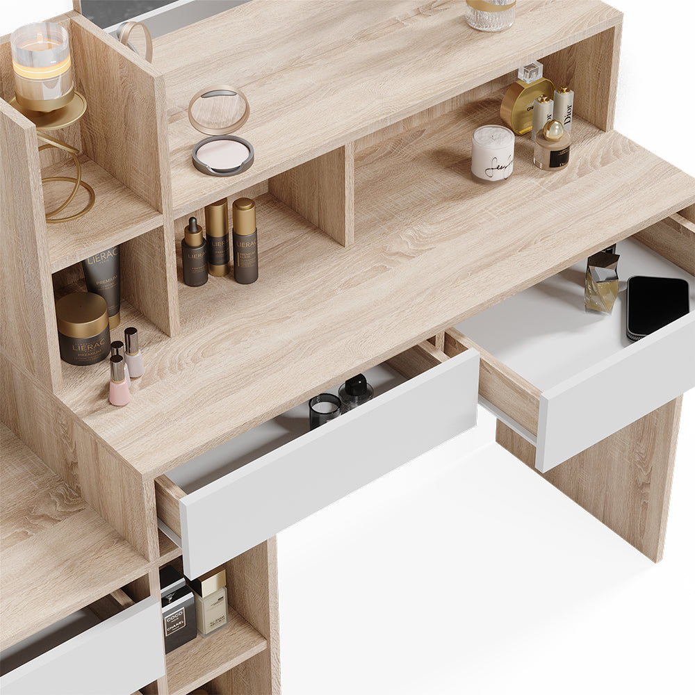 Vicco Tavolo da toeletta Bianco/Sonoma 139.8 cm