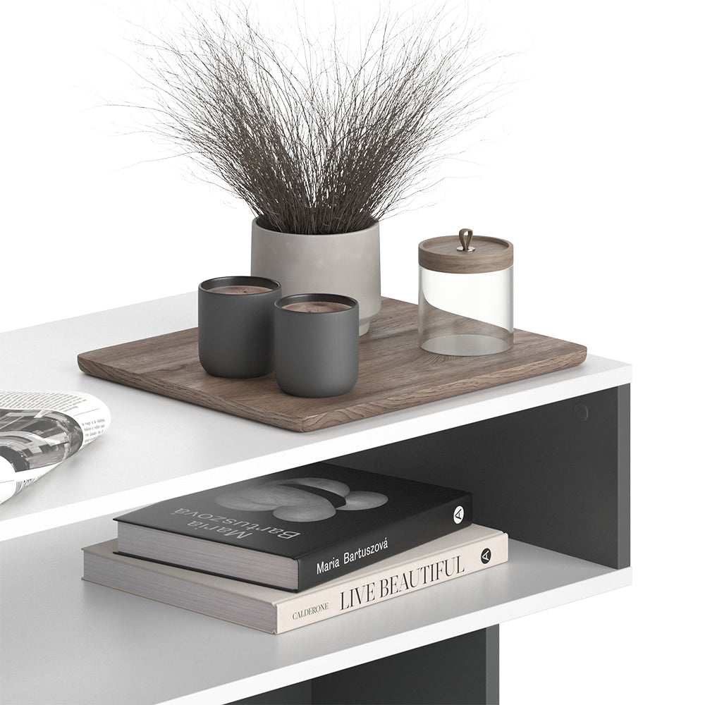 Vicco Tavolino da salotto Bianco/antracite 80 x 46,2 cm con 1 ripiano