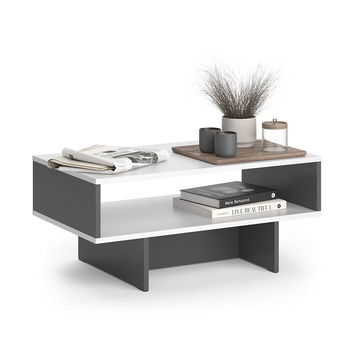 Vicco Tavolino da salotto Bianco/antracite 80 x 46,2 cm con 1 ripiano