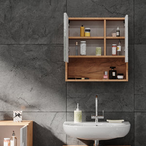 Vicco Specchio contenitore bagno Bianco lucido/oro power oak 54 x 55 cm