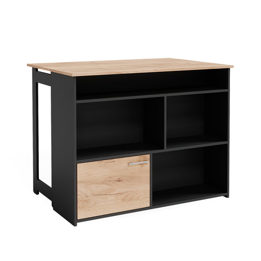 Vicco Tavolo bar alto Quercia dorata 116 x 37 cm 4x scomparti aperti e 1x porta