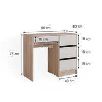 Vicco Tavolo da toeletta Sonoma 40 cm con 4 cassetti