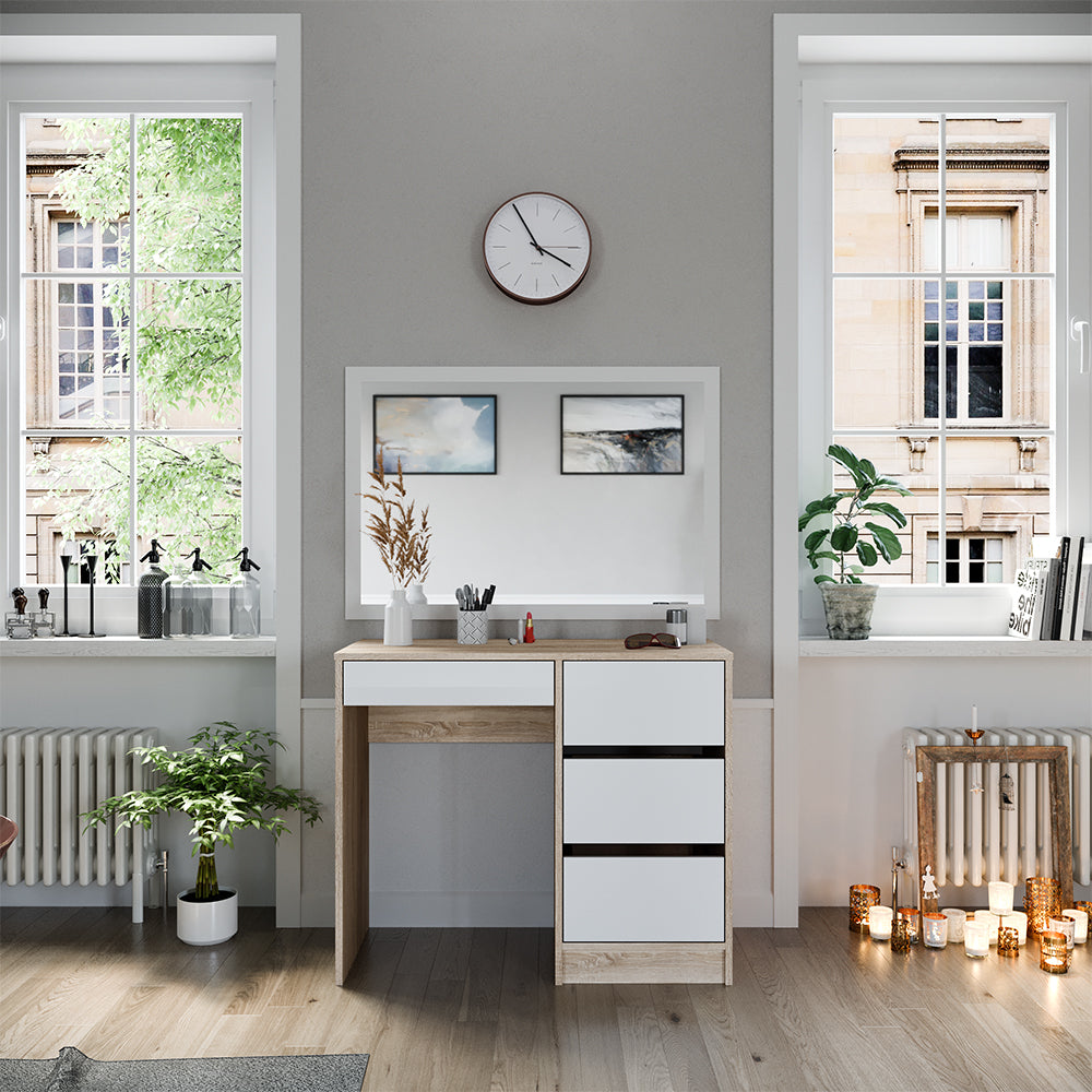 Vicco Tavolo da toeletta Sonoma 40 cm con 4 cassetti