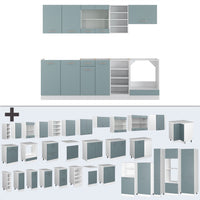 Vicco Cucina componibile Blu-grigio/bianco 240 cm , PL Antracite