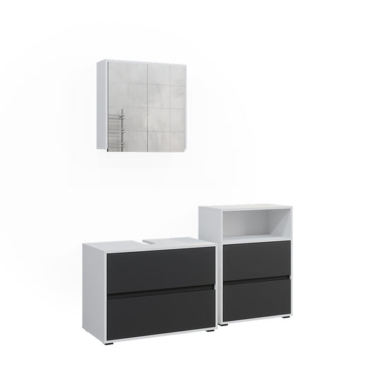 Vicco Set di mobili da bagno Bianco/antracite 3 parti