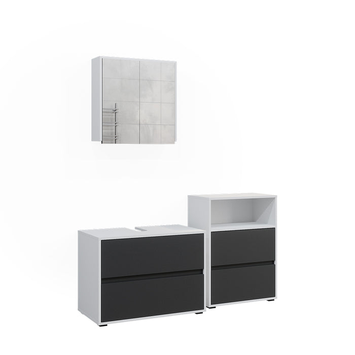 Vicco Set di mobili da bagno Bianco/antracite 3 parti