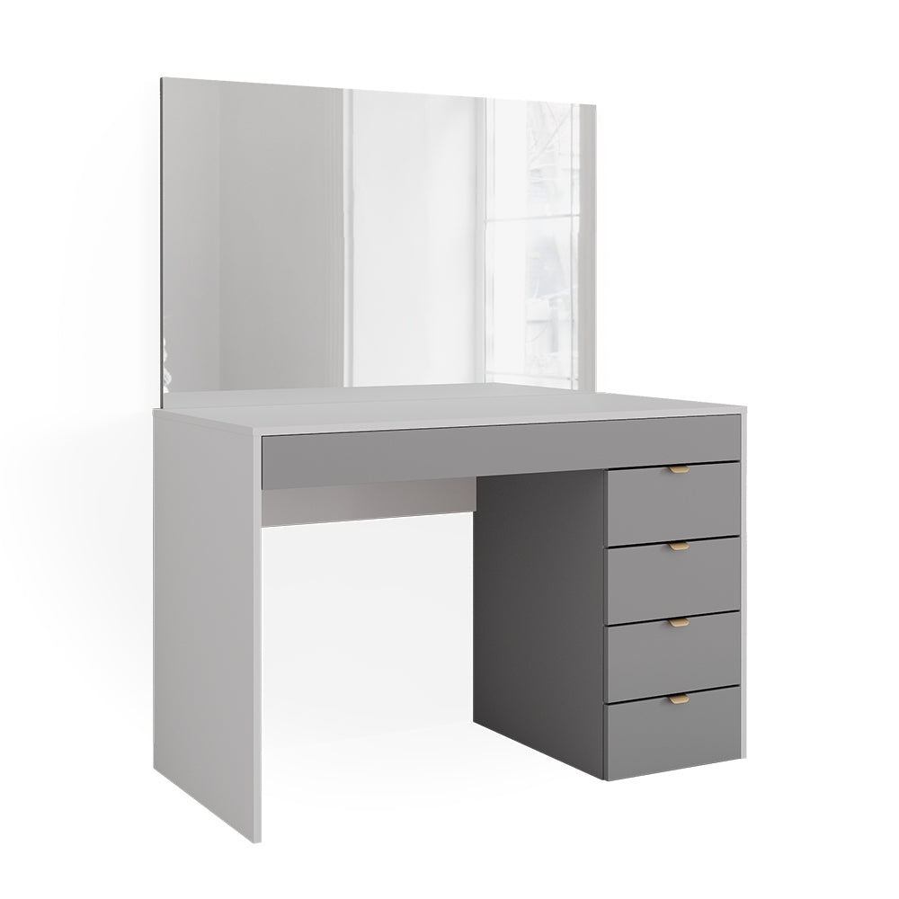 Vicco Tavolo da toeletta Bianco/grigio/grigio 115 cm con specchio