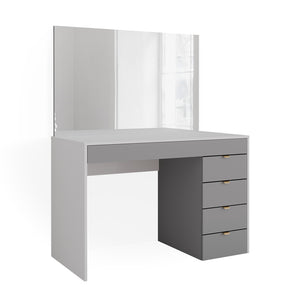 Vicco Tavolo da toeletta Bianco/grigio/grigio 115 cm con specchio