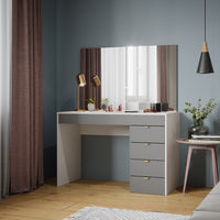 Vicco Tavolo da toeletta Bianco/grigio/grigio 115 cm con specchio