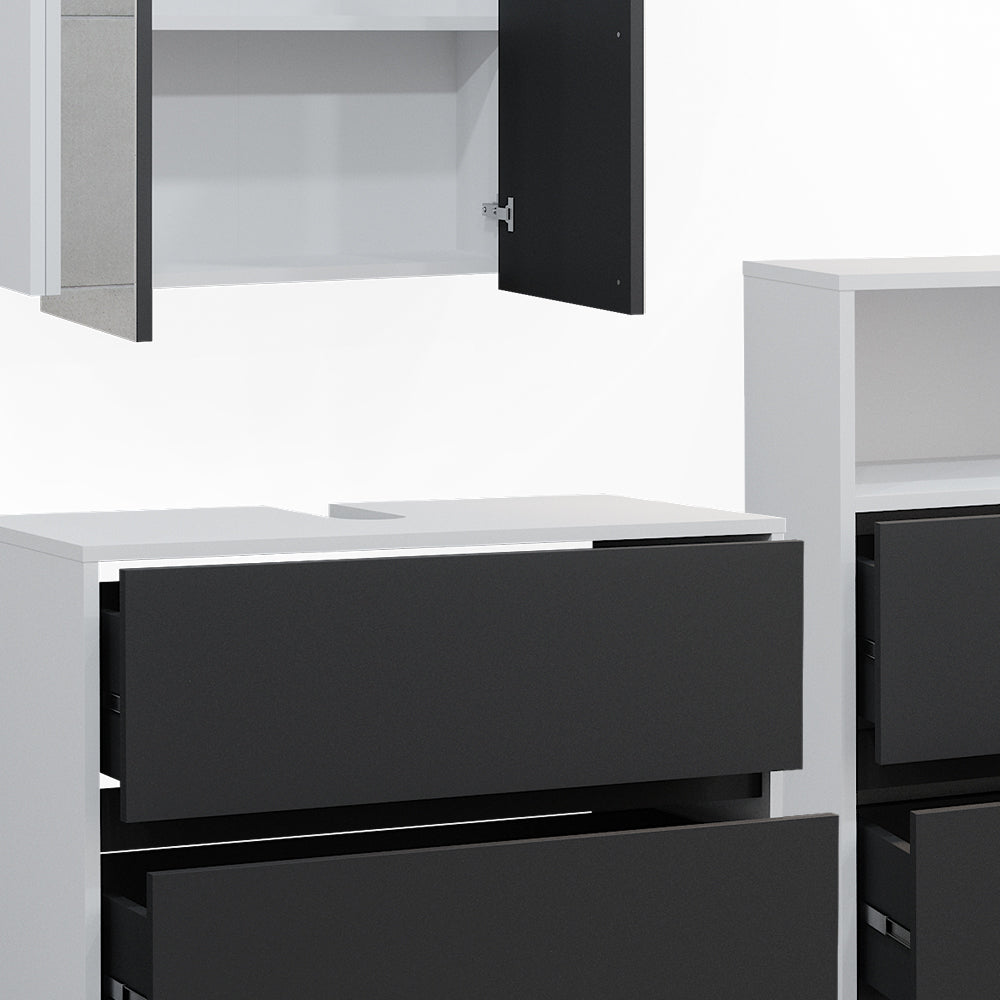 Vicco Set di mobili da bagno Bianco/antracite 3 parti