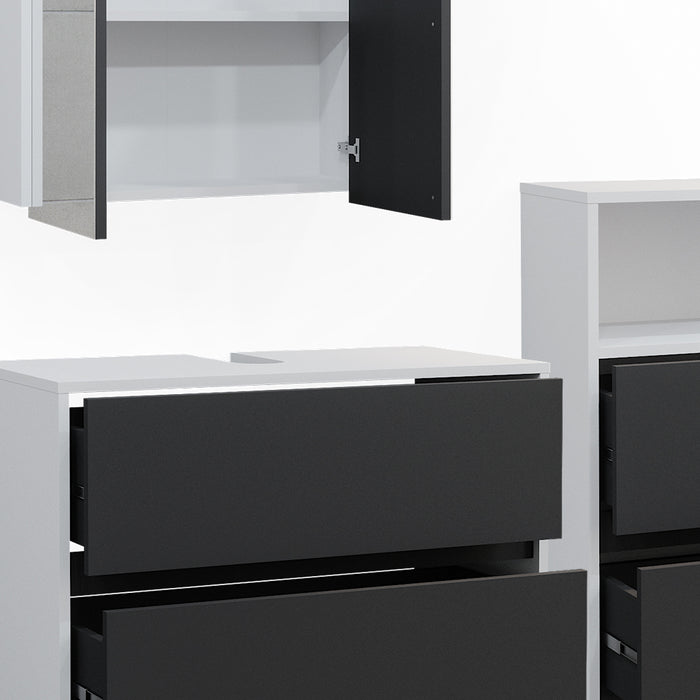 Vicco Set di mobili da bagno Bianco/antracite 3 parti