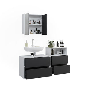 Vicco Set di mobili da bagno Bianco/antracite 3 parti