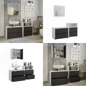 Vicco Set di mobili da bagno Bianco/antracite 3 parti