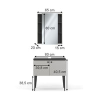 Vicco Set di mobili da bagno Grigio 2 parti