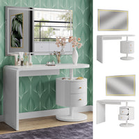 Vicco Tavolo da toeletta Bianco 120 cm con specchio a LED