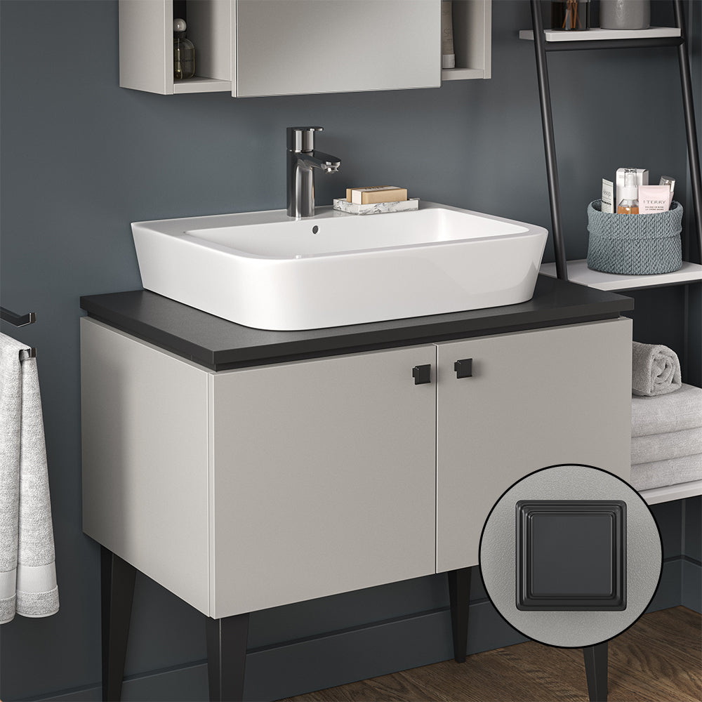 Vicco Set di mobili da bagno Grigio 2 parti