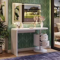 Vicco Tavolo da toeletta Bianco 120 cm con specchio a LED