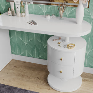 Vicco Tavolo da toeletta Bianco 120 cm con specchio a LED