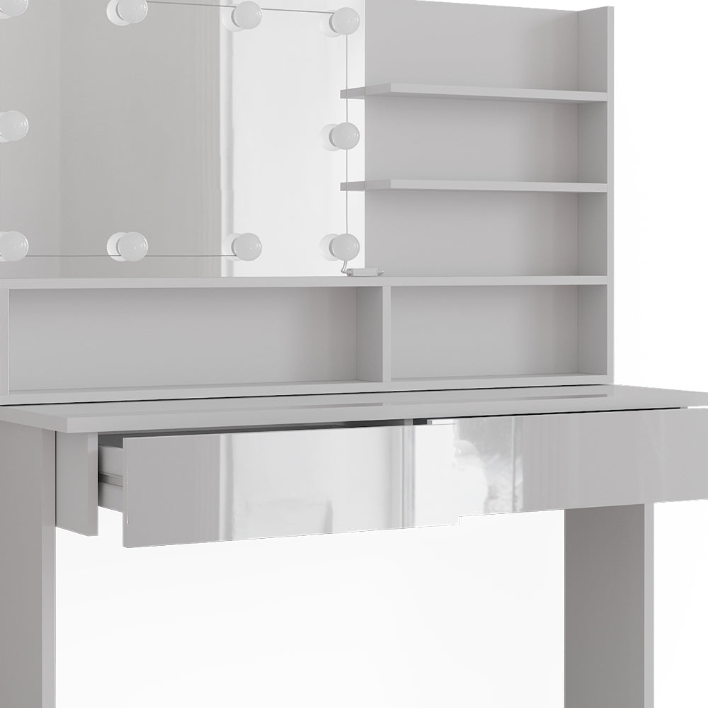 Vicco Tavolo da toeletta Bianco 120 cm con illuminazione a LED