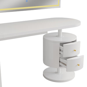 Vicco Tavolo da toeletta Bianco 120 cm con specchio a LED