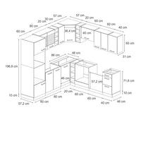 Vicco Cucina angolare completa Blu-grigio/antracite 237 x 247 cm , PL Marmo