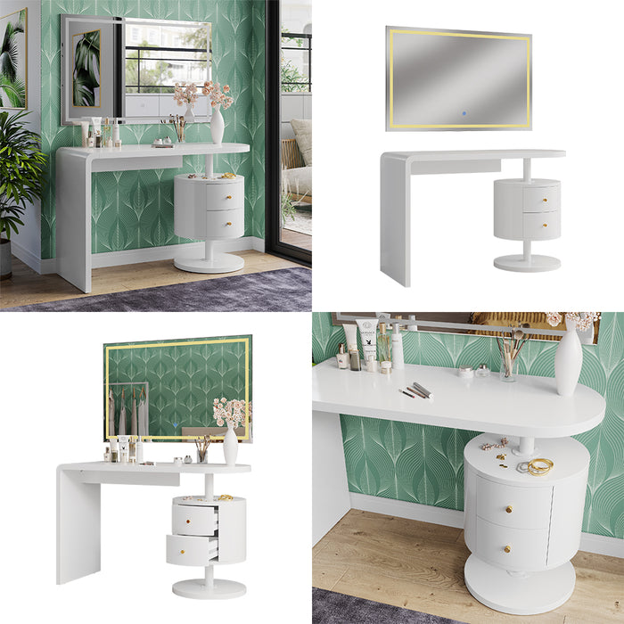 Vicco Tavolo da toeletta Bianco 120 cm con specchio a LED