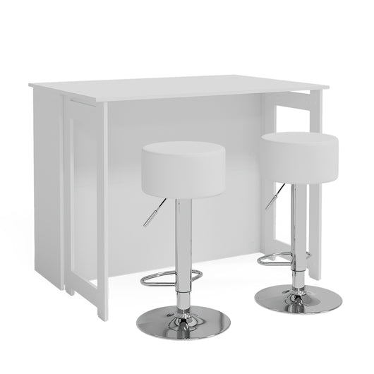 Vicco Tavolo bar con sgabelli Bianco 116 x 37 cm con 2 sgabelli da bar