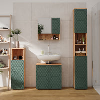 Vicco Mobiletto da bagno Quercia verde/oro 30 x 192 cm